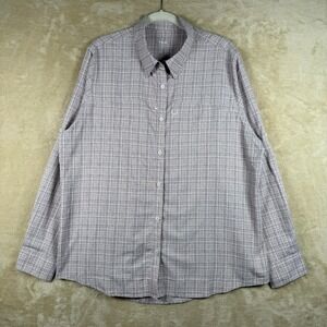 Huk Mens 2XL Long Sleeve Button Down Fishing Shirt Lilac Plaid Outdoor Hiking